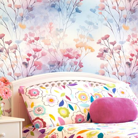 Αυτοκόλλητη Ταπετσαρία τοίχου PASTEL SPRING FLOWERS - Floral - Λουλουδια Sticky 1