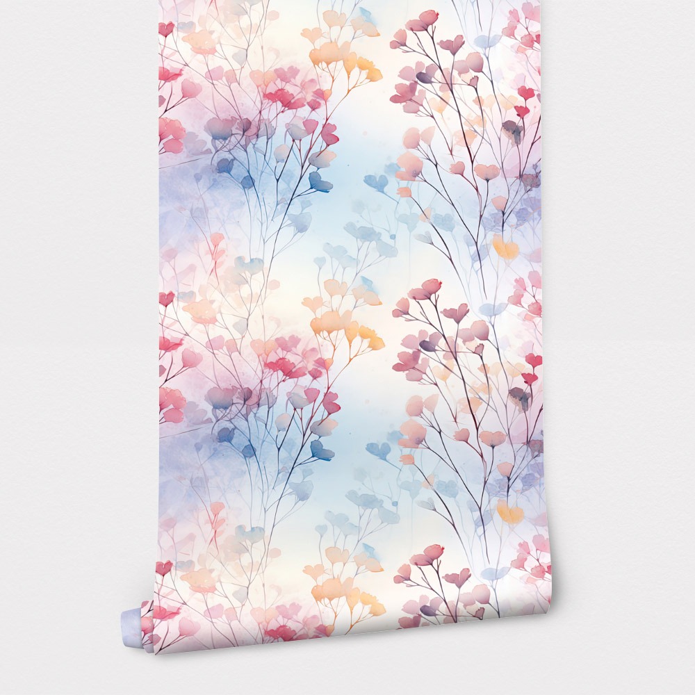 Αυτοκόλλητη Ταπετσαρία τοίχου PASTEL SPRING FLOWERS