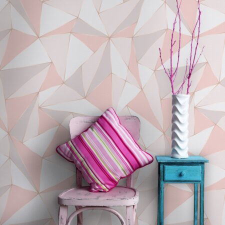 Αυτοκόλλητη Ταπετσαρία τοίχου PASTEL TRIANGLES PATTERN - Εφηβικές Ταπετσαρίες Sticky 1