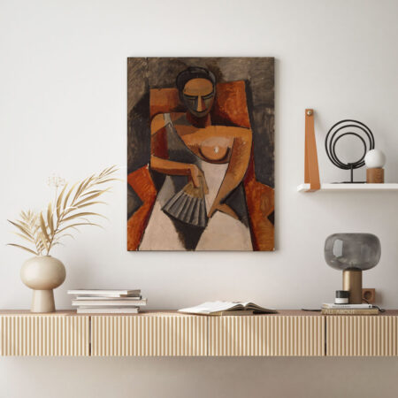 Πινακας σε καμβά PICASSO - WOMAN WITH A FAN - Pablo Picasso