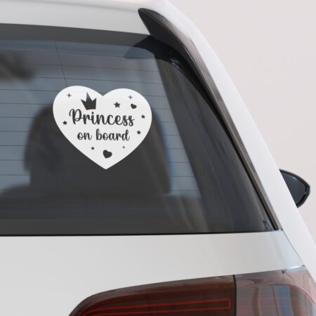 Αυτοκολλητο Αυτοκινητου PRINCESS ON BOARD - Αυτοκόλλητα Baby on board Sticky 1