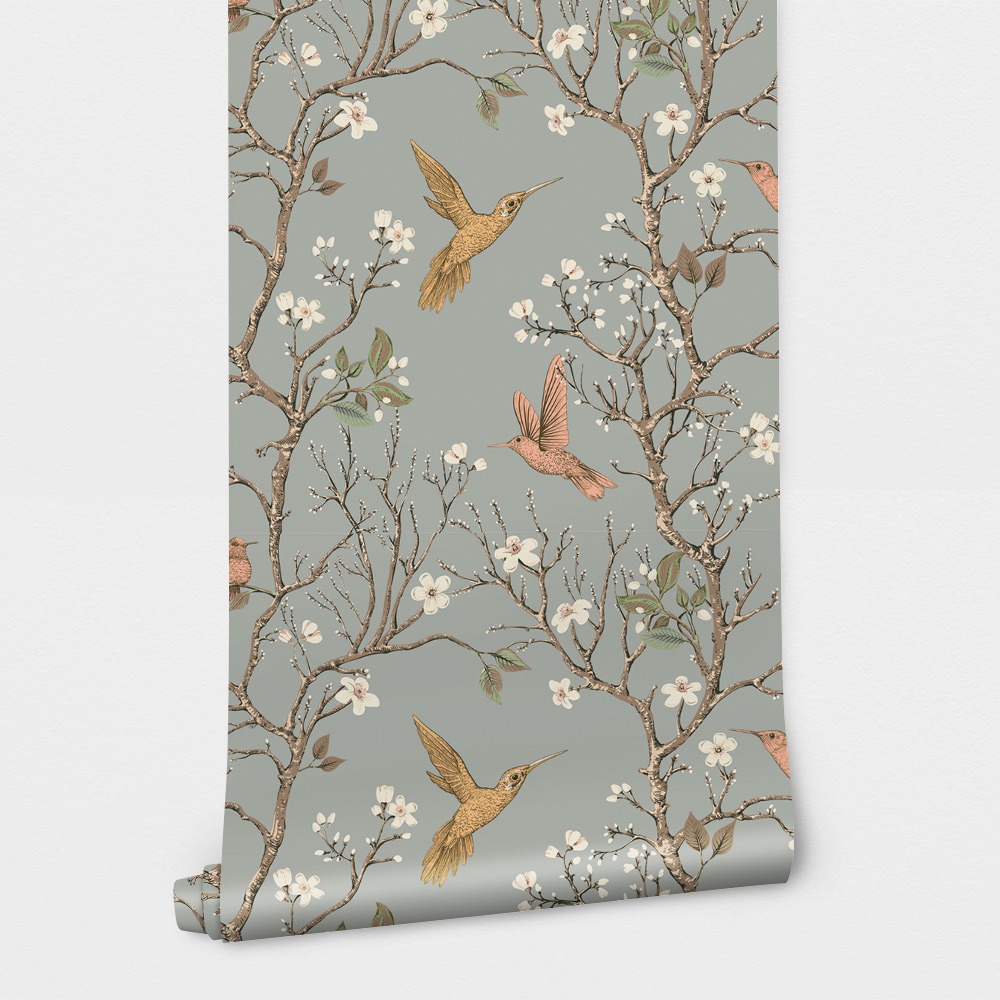 Αυτοκόλλητη Ταπετσαρία τοίχου RETRO HUMMINGBIRDS