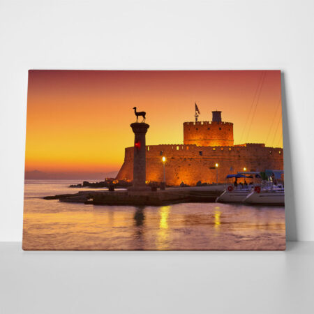 Πινακας σε καμβά RHODES HARBOR - Λιμανια