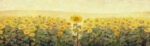 Πίνακας Πανοραμικός Σε Καμβά SUNFLOWER FIELD OIL PAINTING