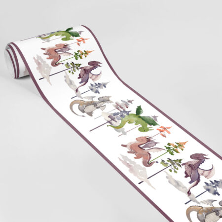 Μπορντούρα τοίχου WATERCOLOR CUTE DRAGONS - Παιδικες μπορντουρες