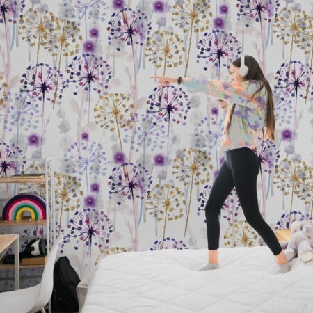 Αυτοκόλλητη Ταπετσαρία τοίχου WATERCOLOR FLORAL PATTERN - Floral - Λουλουδια