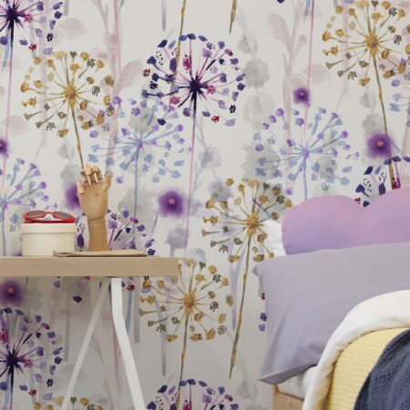 Αυτοκόλλητη Ταπετσαρία τοίχου WATERCOLOR FLORAL PATTERN - Floral - Λουλουδια Sticky 1