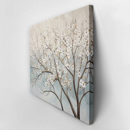 Πινακας σε καμβά WATERCOLOR PAINTING OF WHITE SAKURA FLOWERS - Ανθη Δεντρων Sticky 3