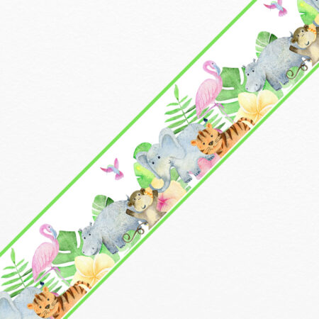Μπορντούρα τοίχου WATERCOLOR SAFARI ANIMALS - Παιδικες μπορντουρες Sticky 1