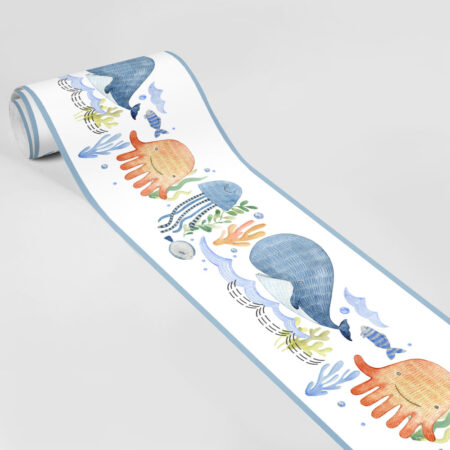Μπορντούρα τοίχου WATERCOLOR SEA CREATURES - Παιδικες μπορντουρες
