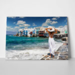 Πινακας σε καμβά WOMAN IN MYKONOS