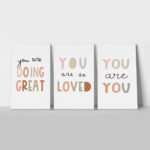 Σετ Τριπτυχος Πινακας σε καμβά YOU ARE QUOTES