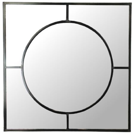 Καθρέπτης ArteLibre Μαύρο Μέταλλο 77x3x77cm - Καθρέπτες