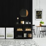 Διακοσμητικό panel τοίχου με 3D πηχακια 10 RESIDENCE πλατος 12.2cm x υψος 2.90m BLACK