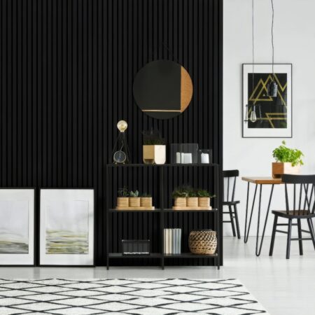Διακοσμητικό panel τοίχου με 3D πηχακια 10 RESIDENCE πλατος 12.2cm x υψος 2.90m BLACK - Πανελ τοίχου με 3D πηχάκια