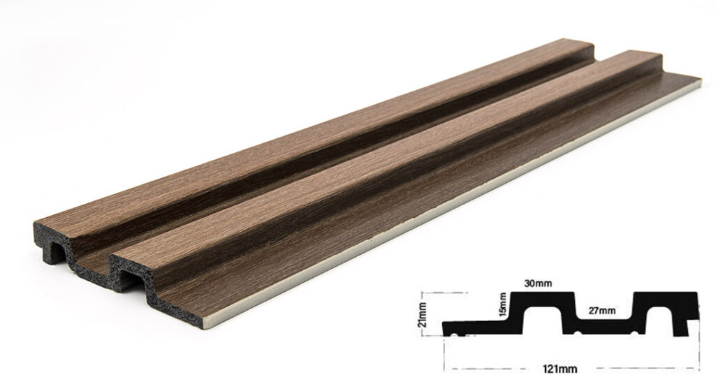 Διακοσμητικό panel τοίχου με 3D πηχακια 14 RESIDENCE πλατος 12.2cm x υψος 2.90m GOLDEN/BROWN OAK