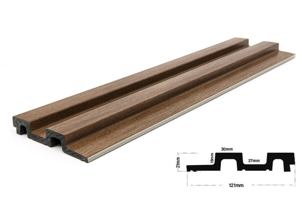 Διακοσμητικό panel τοίχου με 3D πηχακια 44 RESIDENCE πλατος 12.2cm x υψος 2.90m BROWN OAK