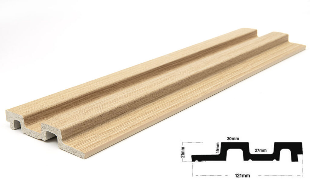 Διακοσμητικό panel τοίχου με 3D πηχακια 04 RESIDENCE πλατος 12.2cm x υψος 2.90m WHITE OAK