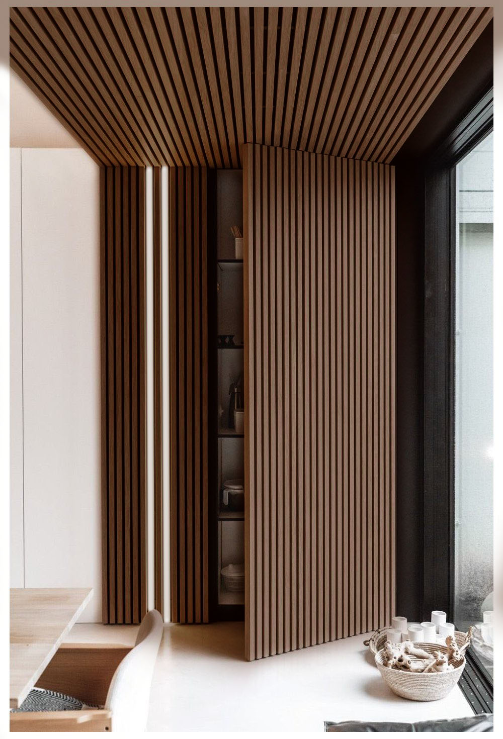 Διακοσμητικό panel τοίχου με 3D πηχακια 08 RESIDENCE πλατος 12.2cm x υψος 2.90m DARK BROWN OAK
