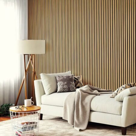 Διακοσμητικό panel τοίχου με 3D πηχακια F4 RESIDENCE πλατος 12.2cm x υψος 2.90m NAT.OAK/BLACK - Πανελ τοίχου με 3D πηχάκια