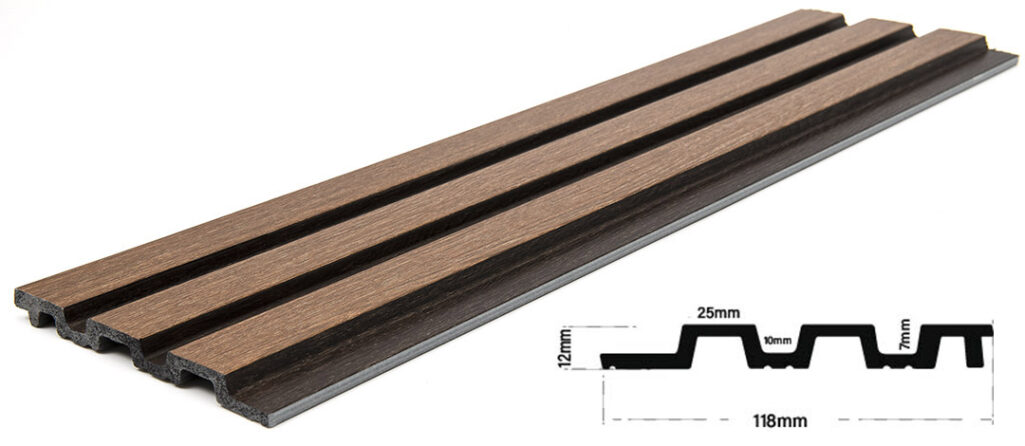 Διακοσμητικό panel τοίχου με 3D πηχακια 11 PIANO πλατος 12.2cm x υψος 2.90m GOLDEN OAK/D.BROWN