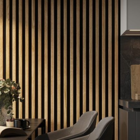 Διακοσμητικό panel τοίχου με 3D πηχακια F4 PIANO πλατος 12.2cm x υψος 2.90m NAT.OAK/BLACK - Πανελ τοίχου με 3D πηχάκια Sticky 10