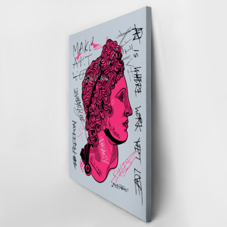 Πινακας σε καμβά APOLLO PINK CALLIGRAPHY - Πορτραιτα και Φιγουρες Sticky 3