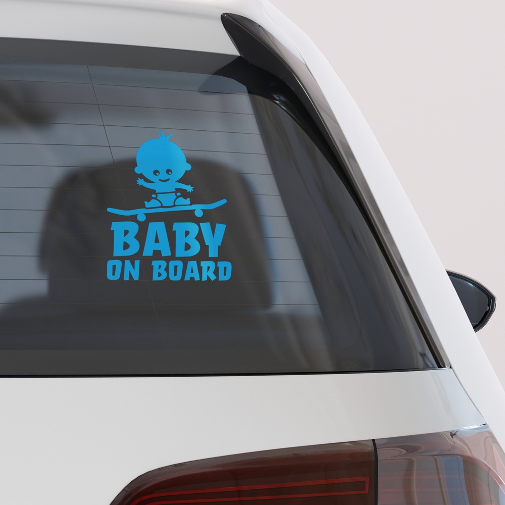 Αυτοκολλητο Αυτοκινητου BABY ON SKATEBOARD