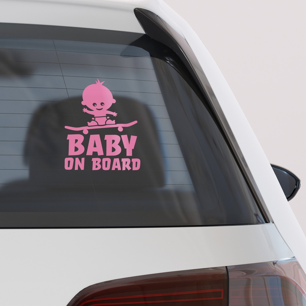 Αυτοκολλητο Αυτοκινητου BABY ON SKATEBOARD
