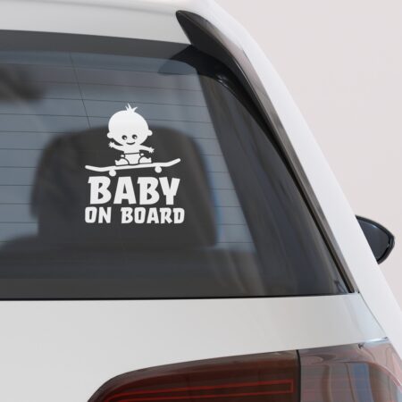 Αυτοκολλητο Αυτοκινητου BABY ON SKATEBOARD - Αυτοκόλλητα Baby on board Sticky 2