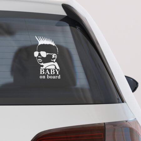 Αυτοκολλητο Αυτοκινητου BABY PUNK ON BOARD - Αυτοκόλλητα Baby on board