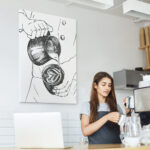 Πινακας σε καμβά BARISTA MAKING COFFEE