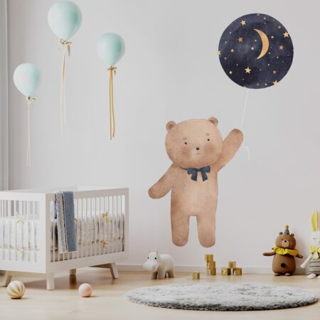Αυτοκόλλητο Τοίχου BEAR WITH STAR BALLOON - Βρεφικα & Παιδικά