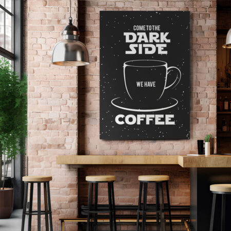 Πινακας σε καμβά DARK SIDE COFFEE BLACK - Food and Drink