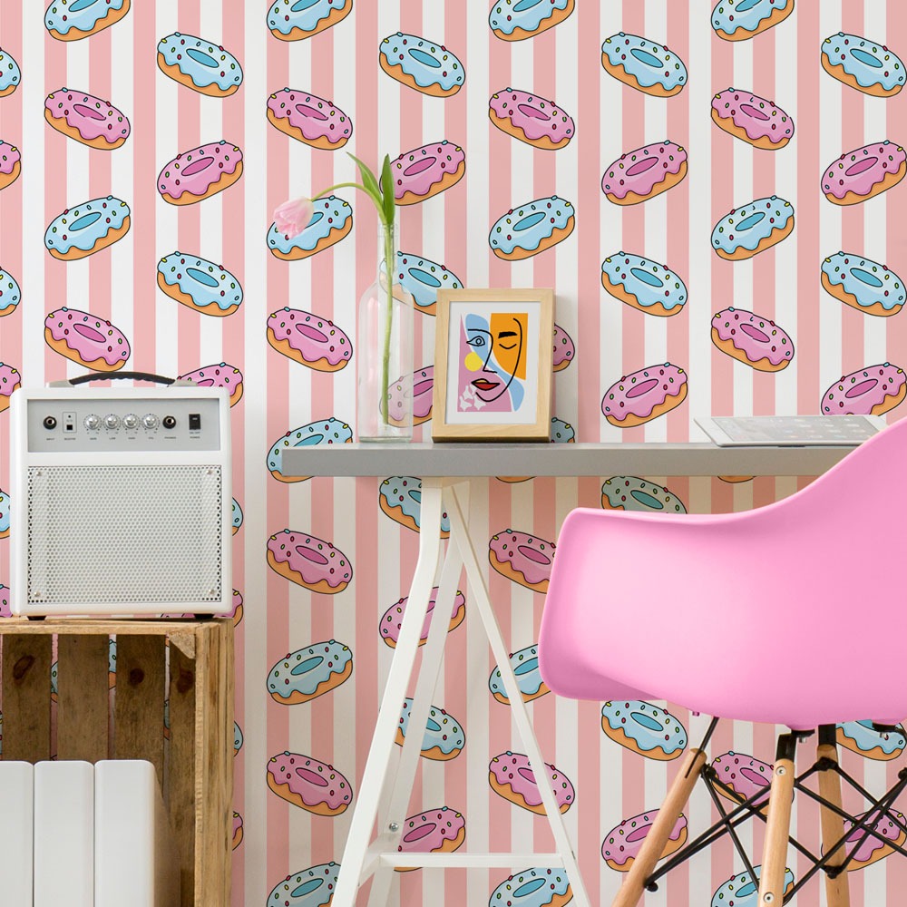Αυτοκόλλητη Ταπετσαρία τοίχου DOODLE DONUTS