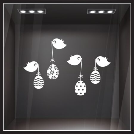 Αυτοκόλλητο Βιτρίνας EASTER BIRDS - Πασχαλινή βιτρίνα Sticky 1