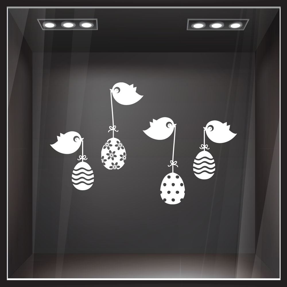 Αυτοκόλλητο Βιτρίνας EASTER BIRDS