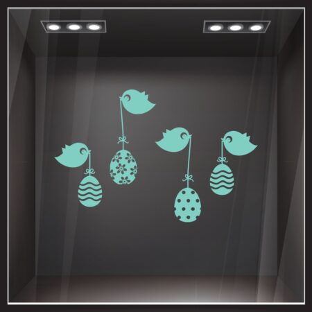 Αυτοκόλλητο Βιτρίνας EASTER BIRDS - Πασχαλινή βιτρίνα Sticky 3