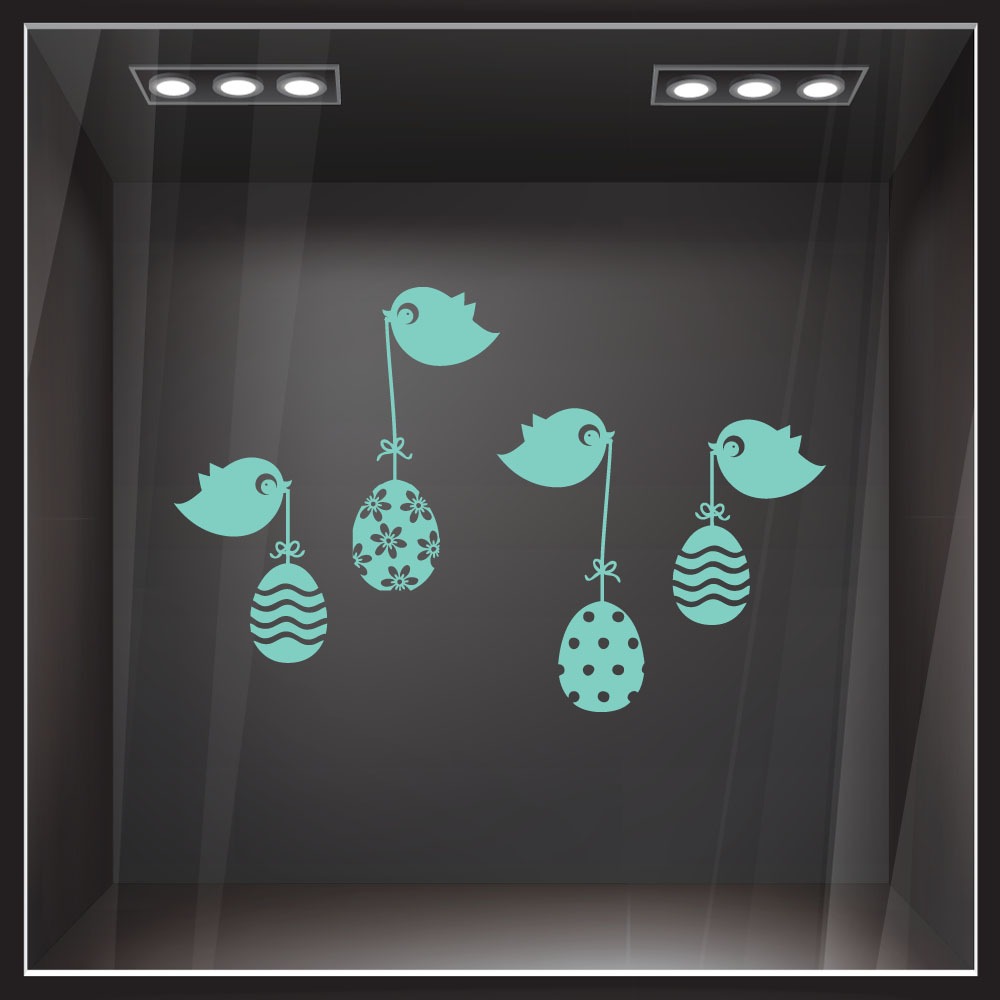 Αυτοκόλλητο Βιτρίνας EASTER BIRDS