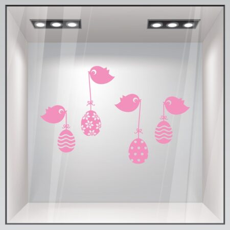 Αυτοκόλλητο Βιτρίνας EASTER BIRDS - Πασχαλινή βιτρίνα Sticky 2
