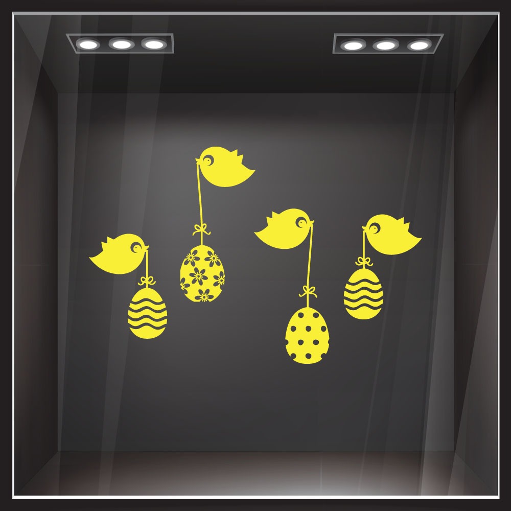 Αυτοκόλλητο Βιτρίνας EASTER BIRDS