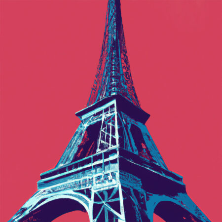 Πίνακας Τετράγωνος EIFFEL ON RED BACKGROUND - Αξιοθεατα και Ιστορια Sticky 5