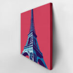 Πίνακας Τετράγωνος EIFFEL ON RED BACKGROUND