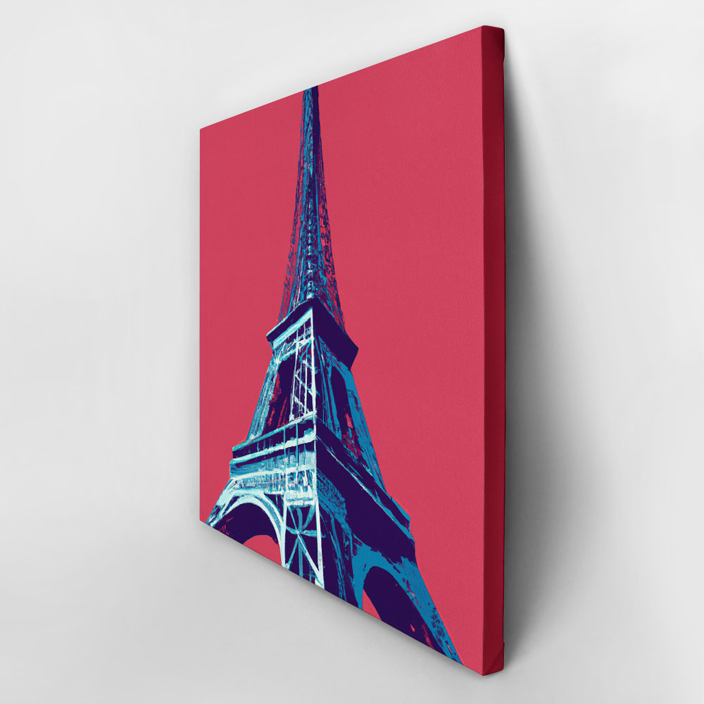Πίνακας Τετράγωνος EIFFEL ON RED BACKGROUND