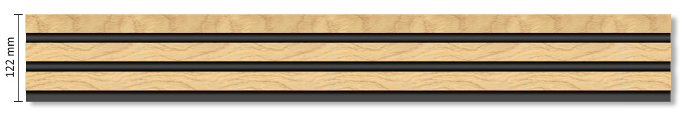 Διακοσμητικό panel τοίχου με 3D πηχακια F4 PIANO πλατος 12.2cm x υψος 2.90m NAT.OAK/BLACK