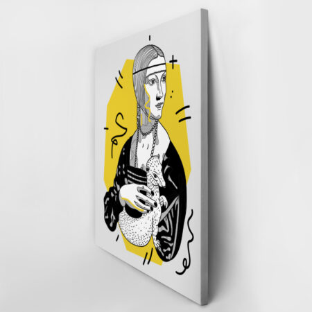 Πινακας σε καμβά GEOMETRIC LADY WITH AN ERMINE LEONARDO DA VINCI - Leonardo Da Vinci Sticky 3
