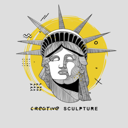 Πίνακας Τετράγωνος GEOMETRIC STATUE OF LIBERTY - Αξιοθεατα και Ιστορια Sticky 5
