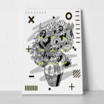 Πινακας σε καμβά GEOMETRIC SUNFLOWERS VAN GOGH