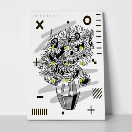 Πινακας σε καμβά GEOMETRIC SUNFLOWERS VAN GOGH - Vincent Van Gogh Sticky 1