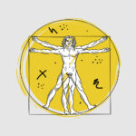 Πίνακας Τετράγωνος GEOMETRIC VITRUVIAN MAN